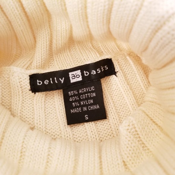 Maternity Ribbed L/S Cream Turtleneck Sweater by Belly Basics Size Small  NEW - Picture 7 of 7